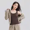 Camiseta sin mangas de punto Tencel Lyocell, suave y amigable con la piel, con cuello cuadrado, hombros anchos y diseño elegante para usar en capas o sola