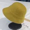 Sombrero de Pescador de Lana Bordado de Saturno Japonés, Sombrero Cálido de Invierno de Color Sólido para Reina Madre, Sombrero de Cubo al por Mayor de Fábrica
