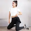 Calça Yoga de Bolso Dois em Um para Mulheres, Legging Elástica de Cintura Alta Levanta Bumbum para Corrida Fitness
