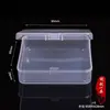 Caja de plástico rectangular transparente para hisopos de algodón, caja de almacenamiento para objetos pequeños, fabricante de fuentes