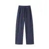 Calça de Arroz Glutinoso Tie-Dye para Homens, Primavera e Outono, Estilo Retrô Americano, Vibe Relaxada e Preguiçosa, Calça Reta Solta Resistente para Adolescentes