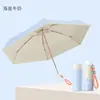 50% de Desconto Guarda-chuva de Sol com 6 Varetas, Color-Blocking Macaron, Proteção Solar, Uso Duplo para Sol e Chuva, Guarda-chuva Dobrável Portátil para Mulheres, Atacado