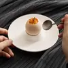 Bandeja para Huevos con Patrón de Líneas Pintada a Mano, Bandeja Artística para Presentación de Platos, Bandeja Creativa para Exhibición, Vajilla de Hotel de Alta Gama, Platos y Vajilla Comerciales