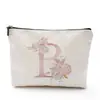 Bolsa de Cosméticos para Mujer Serie Alfabeto Inglés Impreso Densamente, Bolsa de Almacenamiento de Mano para Cosméticos y Joyería, Impermeable