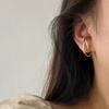 Pendientes de metal liso europeo y americano con gancho para la oreja sin orificio para la oreja, clip para la oreja, pendientes de personalidad de gran sentido a la moda para mujer, joyería