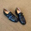 Mocasines planos estilo retro sin cordones con velcro, estilo de moda nicho, zapatos casuales de cuero versátiles de tacón bajo para mujer