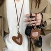 Amor Cuero Cabeza de Gato Bolsa Pequeña Monedero Llave Collar Colgantes Adornos Femenino Nicho Diseño Único Accesorios Cadena Lana