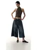 Jeans Azules Cortos para Mujer 2026 Nuevo Estilo de Verano Cintura Alta Corte Holgado Adelgazantes Pierna Larga Rectos Pierna Ancha