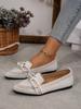 Zapatos planos puntiagudos de primavera 2024, nuevos, de talla grande, de comercio transfronterizo, a la moda, tejidos voladores, sin cordones, informales, para mujer