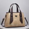 Bolsa Transfronteiriça Feminina 2025 Nova Costura Simples Cor Contrastante Bolsa de Mão High-end Versátil Ombro Transversal Bolsa Tote