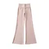 Pantalones de Yoga Drapados de Cintura Alta, Moda de Verano Versátiles Ajustados de Color Sólido Casual Largos hasta el Suelo para Mujer