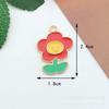 Accesorios de bricolaje Serie Roja Material de aleación Flor clásica Ins Pendientes Pulsera Llavero Colgante