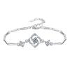 Jingdong Tmall Moda Felicidade Quatro folhas Trevo Colar Pingente Set Mulheres All-match Brincos Diamante Azul Romântico Folha Grass Bracelet