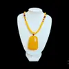 Colgante de Cera de Abeja Antigua Gota de Agua Cuadrado Jade Aceite de Pollo Ámbar Ámbar Cadena para Suéter de Hombre y Mujer Collar Original
