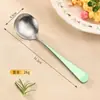 Cuchara de Titanio Puro, Cuchara de Flor de Hielo Moderna, Cuchara Redonda de Colores para Estudiantes, Cuchara de Mesa para el Hogar, Cuchara Antibacteriana de Titanio Puro para Vajilla