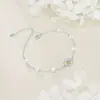 Pulseira Nova Margarida Transfronteiriça da Amazon para Mulheres, Moda e Única, Estilo Europeu e Americano, Joia de Aço Inoxidável Girassol