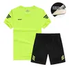 Traje Esportivo Respirável Confortável de Verão Masculino Manga Curta Shorts Futebol Casual Corrida Roupa de Duas Peças Seda Gelada 1908