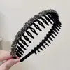 Diadema Vintage de Terciopelo con Pedrería Brillante y Dientes, Diadema Ancha Antideslizante para Lavado de Cara, Diadema Elegante como de Hada