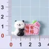Panda Desenho Animado Tema Frutas Artesanal DIY Cola Creme Decoração de Carro Capa de Celular Caixa de Armazenamento de Presilha Acessório de Resina Adesivos