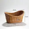 Cesta de Armazenamento Pequena de Rattan Sintético para Frutas Cesta de Armazenamento Trançada Cesta de Lanches para Restaurante Cesta para Batatas Fritas Cesta de Armazenamento para Mesa Venda por Atacado