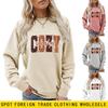 Suéter casual de manga larga Amazon temporada acogedora moda transfronteriza versátil cuello redondo abrigo holgado