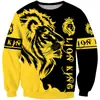 2024 novo suéter masculino outono e inverno transfronteiriço camisa de gola redonda moderna top estampa digital 3D tigre leão rua