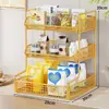 Estante de almacenamiento de escritorio, gabinete lateral de mesa de comedor, estante de bocadillos de varias capas, portavasos y portabolsitas de té, estante para tazas de encimera de entrada, organizador de almacenamiento de tazas