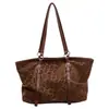 Nova bolsa tote estampa de leopardo 2026, grande capacidade, couro macio, bolsa de ombro, estilo retrô de nicho, versátil para o trabalho e uso diário