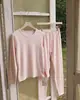 Nuevo conjunto térmico grueso para mujer hecho de algodón suave, con cuello redondo, top y pantalones de otoño, ropa de casa de algodón de fibra larga de alta elasticidad
