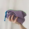 Bolsa de Maquillaje a Cuadros de Color Contrastante Simple para Mujer, Bolsa Portátil de Viaje de Gran Capacidad para Artículos de Tocador y Cosméticos