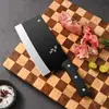 Cuchillo de Cocina Cuchillo Doméstico Acero Inoxidable Cuchillo de Chef para Cortar Cuchillo de Cocina para Cortar Carne Cuchillo para Rebanar Verduras Cuchillo de Corte Frontal y Corte Trasero