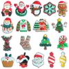 19 accesorios navideños fluorescentes para manualidades PVC goma blanda dibujos animados hebilla decorativa desmontable agujero zapatos flor zapatos accesorios