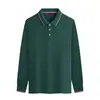 Polos de manga larga para primavera y otoño, adecuados para maestros de kínder, uniformes escolares para instituciones de capacitación, actividades grupales y eventos de team-building; también disponible como uniformes de estilo militar