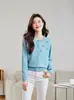 Cárdigan de Punto con Flor Tridimensional de Perlas Estilo Pequeño Chanel para Mujer, Nuevo Versátil Holgado Chic Ropa Exterior Abrigo Suéter
