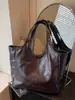 Bolso tote de cuero encerado estilo Maillard vintage para mujer, bolso de gran capacidad para el día a día, bolso de hombro y para debajo del brazo para mujer, transfronterizo