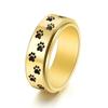 Joias Europeias e Americanas Criativas Feitas à Mão Aço Titânio Diamante Estilo Punk Garra Anel Rotativo Moda Anel de Dedo Largo 8mm