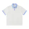 Camisa Polo de Manga Curta Patchwork Xadrez Verão Casual Masculina Marca Tendência Europeia e Americana Solta Botões Colarinho de Lapela Camiseta Top