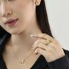 Brincos Colar Anel Prata de Lei S925 Estilo Ins Feminino Sofisticado Formato Borboleta Conjunto de Joias Exquisito Estilo Frio