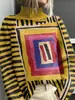 Capa abrigo cárdigan suéter casual con estampado abstracto navideño nuevo transfronterizo de Amazon