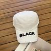Nueva gorra de béisbol 2024 NEGRA desgastada con letra bordada, gorra con visera rota, estilo coreano, personalidad callejera, sombrero de copa blanda