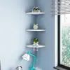 Estante de esquina Decoración de dormitorio Perforación libre Partición Montado en la pared Estantería triangular Ventilador de pared con forma de abanico Cocina Montado en la pared Tablero de madera