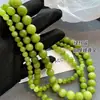 Collar de Ágata Verde Estilo Francés para Mujer, Cadena de Clavícula de Cuentas de Verano de Nicho, Gargantilla Fresca Apilable Estilo Chino Nuevo