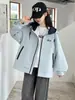 Jaqueta Infantil Primavera e Outono 2025 Novo Estilo para Crianças Maiores, Jaqueta Corta-vento de Outono Roupa de Trabalho Jaqueta Top Tendência Street Style
