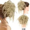Scrunchie Peruca de Cabelo Sintético Longo Bagunçado Estilo Europeu e Americano para Mulheres Peruca Scrunchie Elástica Cacheada