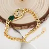 Distrito Lu Corrente de Hip Hop Europeia e Americana Pulseira de Corrente Personalidade de Nicho Exagerada Vento Frio Cauda de Leopardo Pulseira Atacado