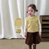 (8.31 Novidades) Roupas de Menina Outono 2026 Novo Top Colete de Tricô Infantil Roupas de Bebê