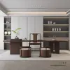Nueva Mesa de Té y Sillas Estilo Chino Normcore Italiano Lujo Accesible Sala de Té Mesa de Té de Madera Maciza Mesa de Café Mesa de Té de Diseñador para Oficina