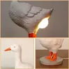 Nuevas Artesanías Creativas de Resina Pato Blanco de Poner Huevos Simulados Luz de Noche Novedad Decoración de Dormitorio para el Hogar
