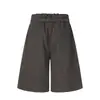 Shorts de Traje de Color Sólido Holgados de Pierna Ancha para Hombre, Estilo Veraniego Tendencia Streetwear Japonés Versátil Casual a la Rodilla
