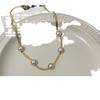 Colar de Pérolas Estilo Europeu e Americano Corrente de Osso de Cobra Tendência Colar Simples de Luxo Leve Conjunto Explosivo de Joias de Pérolas AliExpress para Mulheres